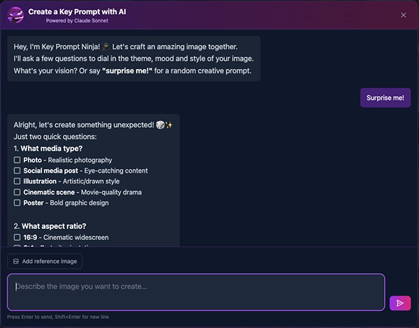 Key Prompt Ninja AI Prompt Builder